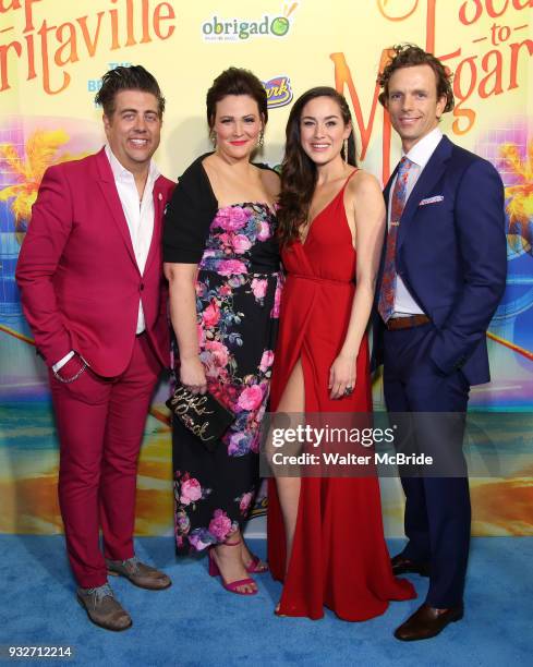 Lisa Howard, Eric Petersen, Alison Luff and Paul Alexander Nolan attend the Broadway Opening Night After Party for 'Escape To Margaritaville' at Pier...