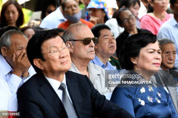 Former US Army photographer Ronald Haeberle attends a ceremony marking the 50th anniversary of the My Lai massacre at the village of Son My in Quang...