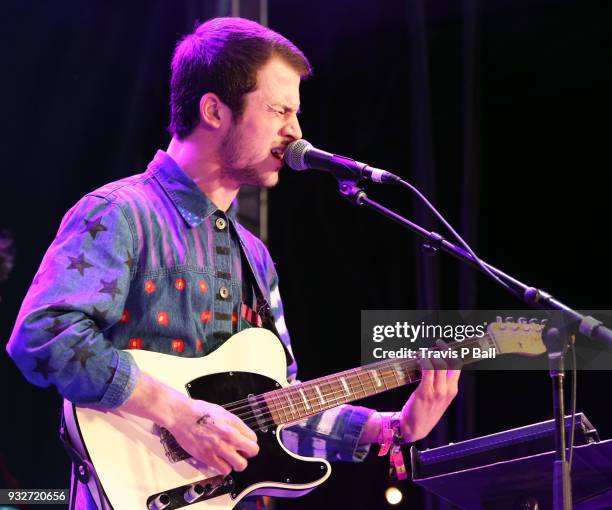 Dylan Minnette of Wallows performs onstage at Pandora during SXSW at Stubb's Bar-B-Q on March 15, 2018 in Austin, Texas.