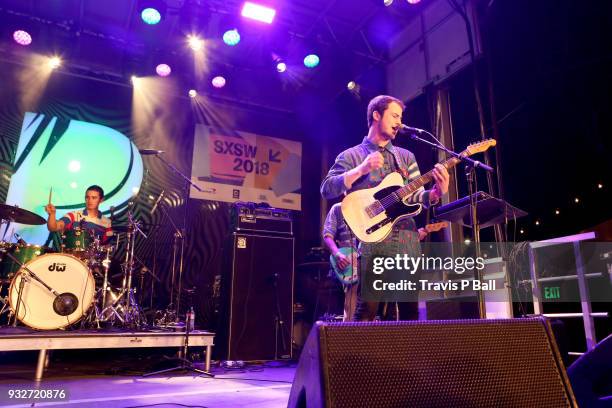 Cole Preston and Dylan Minnette of Wallows perform onstage at Pandora during SXSW at Stubb's Bar-B-Q on March 15, 2018 in Austin, Texas.