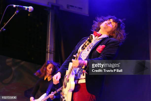 James Alex of Beach Slang performs onstage at Pandora during SXSW at Stubb's Bar-B-Q on March 15, 2018 in Austin, Texas.