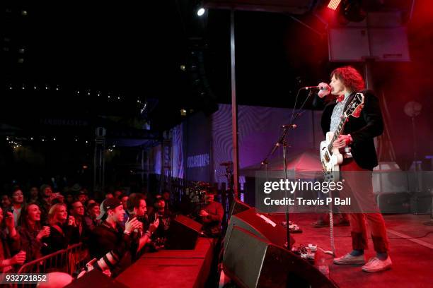 James Alex of Beach Slang performs onstage at Pandora during SXSW at Stubb's Bar-B-Q on March 15, 2018 in Austin, Texas.