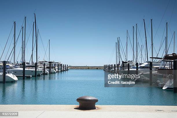 boats at harbor - moored stock pictures, royalty-free photos & images
