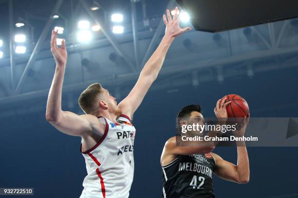 Tai Wesley of Melbourne United i action during game one of the NBL Grand Final series between Melbourne United and the Adelaide 36ers at Hisense...