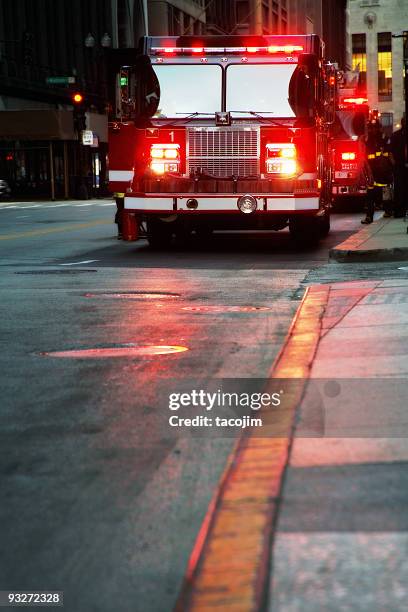 city fire department - sirene stockfoto's en -beelden