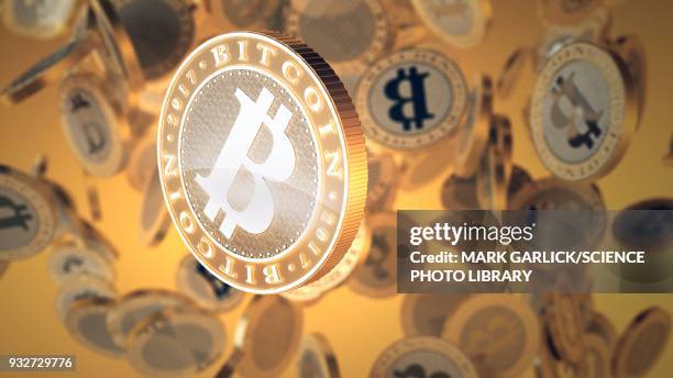 bitcoins, illustration - coin stock illustrations