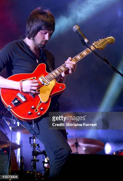 Sergio Pizzorno and Ian Matthews of Kasabian perform at MEN Arena on November 20, 2009 in Manchester, England.