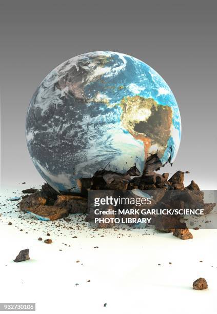 environmental damage, conceptual illustration - environmental science stock illustrations