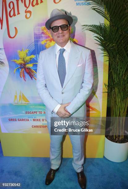 Mike O'Malley poses at the Opening Night of The Jimmy Buffett Musical "Escape To Margaritaville" on Broadway at The Marquis Theatre on March 15, 2018...