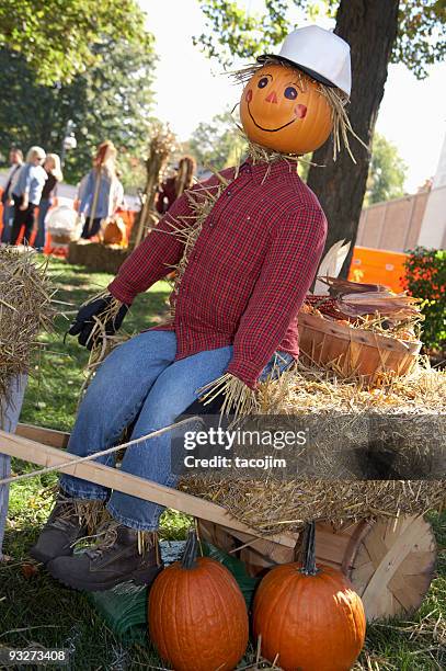 fall scarecrows - saint charles missouri stock pictures, royalty-free photos & images