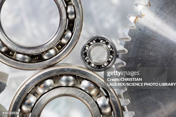 illustrazioni stock, clip art, cartoni animati e icone di tendenza di steel gears with ball-bearings - ball bearings