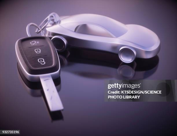 car key and key fob, illustration - autoschlüssel stock-grafiken, -clipart, -cartoons und -symbole