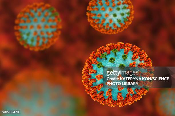 illustrazioni stock, clip art, cartoni animati e icone di tendenza di influenza virus h3n2, illustration - influenza virus