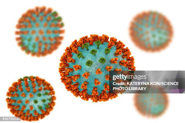 stockillustraties, clipart, cartoons en iconen met influenza virus h3n2, illustration - rna virus