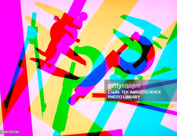 measuring instruments, conceptual image - photogram stock illustrations
