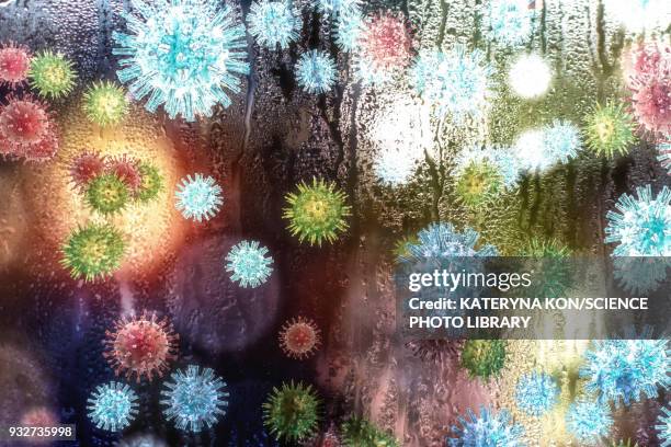 common cold virus, conceptual illustration - flu virus 幅插畫檔、美工圖案、卡通及圖標