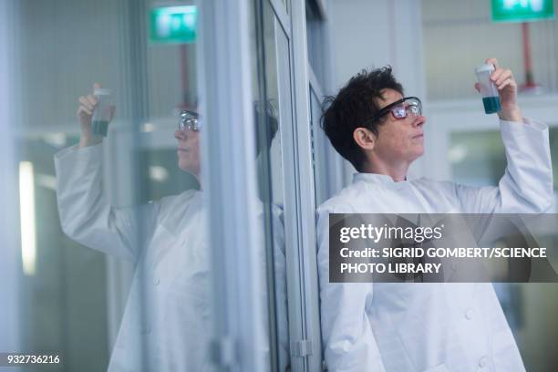 chemist working in laboratory - sigrid gombert - fotografias e filmes do acervo