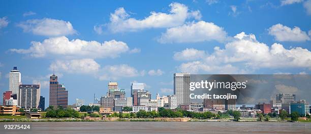 panorama do skyline de memphis, tennessee - memphis tennessee imagens e fotografias de stock