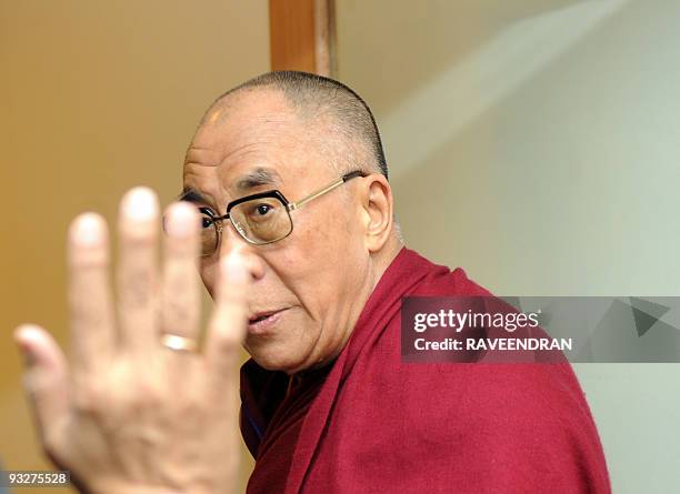 Tibetan exiled spiritual leader the Dalai Lama arrives at Max Heart and Vascular Institute hospital in New Delhi on November 21, 2009. The Lama...