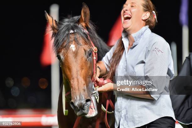 Cliff's Edge after winning the Hacer Group Alister Clark Stakes at Moonee Valley Racecourse on March 16, 2018 in Moonee Ponds, Australia.