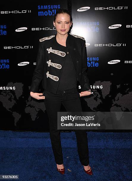 Actress Estella Warren attends the Samsung Behold II premiere launch party at Boulevard3 on November 18, 2009 in Hollywood, California.