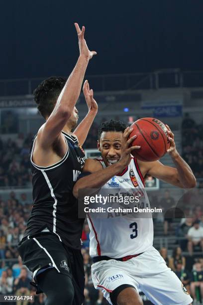 Josh Childress of the Adelaide 36ers in action during game one of the NBL Grand Final series between Melbourne United and the Adelaide 36ers at...