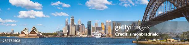 sydney harbour panoramic - sydney harbour stock pictures, royalty-free photos & images
