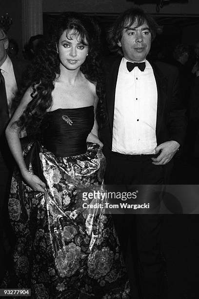 New York January 26th 1988. Sarah Brightman and Andrew lloyd Webber at the Beekman Theatre for opening night party of musical "Phantom of the Opera"