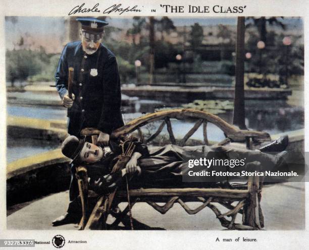 Charlie Chaplin playbill for 'The Idle Class' American silent comedy film written, directed and starring by Charlie Chaplin for First National...