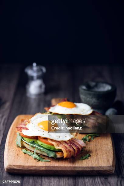healthy bacon fried egg brunch - soda bread stock pictures, royalty-free photos & images
