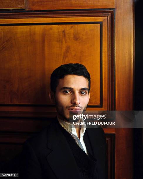 Actor Mehdi Dehbi poses on November 19, 2009 in Paris. Mehdi Dehbi is starred in director Simon Eskenazy's latest movie "La folle histoire d'amour"...