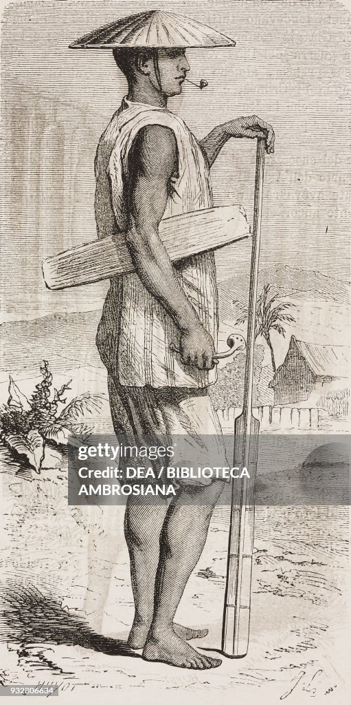 A Laotian man, drawing by Janet Lange