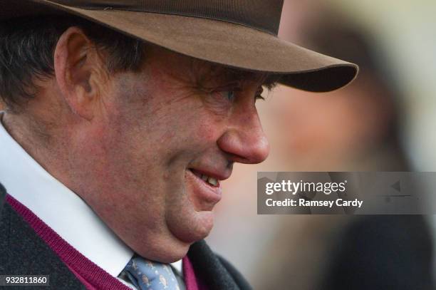 Cheltenham , United Kingdom - 16 March 2018; Trainer Nicky Henderson during Day Four of the Cheltenham Racing Festival at Prestbury Park in...