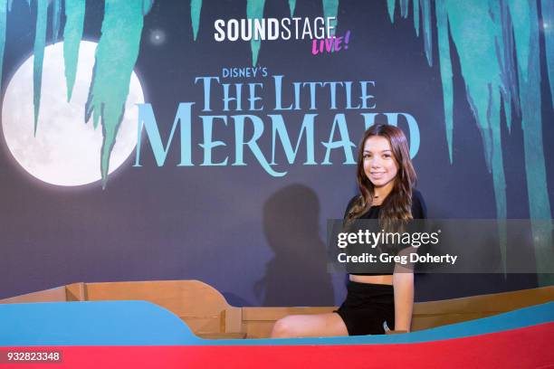 Actress/Influencer Kaylee Quinn attends the New Interactive Live Stage Show Of Disney's "The Little Mermaid" at the El Segundo Performing Arts Center...