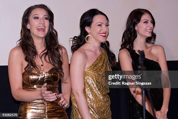 America Olivo, Erin Cummings and Julia Voth attends the screening of "Bitch Slap" at the Oslo International Film Fest on November 20, 2009 in Oslo,...