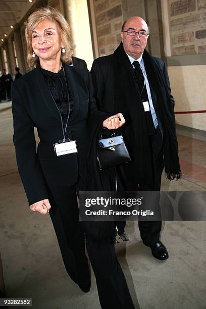 Dante Ferretti and his wife Francesca Lo Schiavo attend a meeting with Pope Benedict XVI at the Sistine Chapel on November 21, 2009 in Vatican City,...