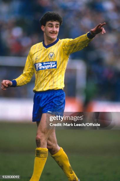 March 1985 Oxford, Football League Division One - Oxford United v Manchester City - John Aldridge of Oxford