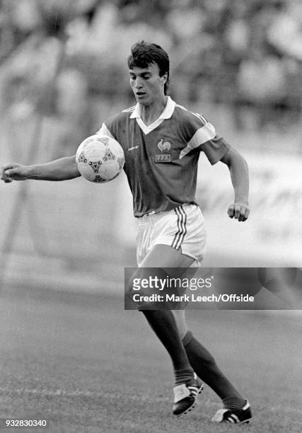 June 1987 Toulon Espoirs Under-21 International Football Tournament - France v Bulgaria - David Ginola of France -