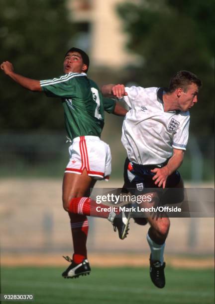 Toulon Espoirs Under-21 International Football Tournament - England v Mexico, Alan Shearer of England and Hector Enriquez of Mexico-