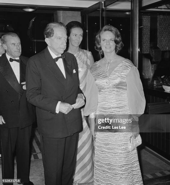 American-British industrialist Jean Paul Getty attends the premiere of 'Decline and Fall' at Carlton Cinema, London, UK, 27th September 1968.