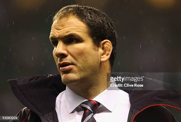 Martin Johnson, the England manager is thoughtful after defeat in the Investec Challenge Series match between England and New Zealand at Twickenham...