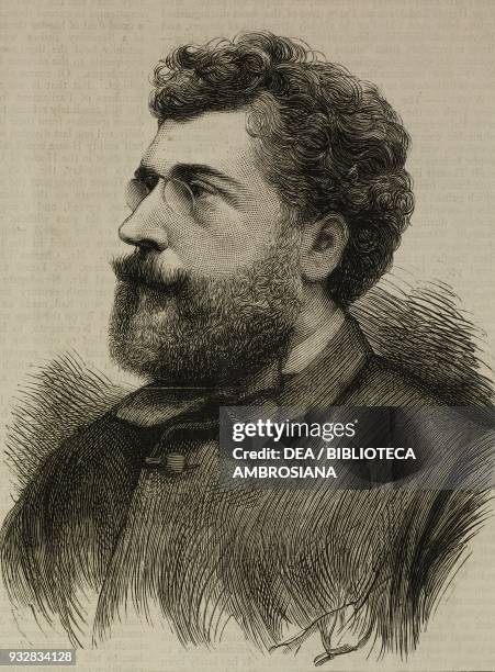 Portrait of Georges Bizet , French composer, illustration from the magazine The Graphic, volume XVIII, no 455, August 17, 1878.