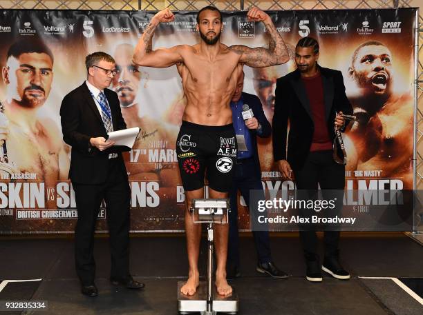 Wadi Camacho attends the Hayemaker Ringstar Weigh In at The Park Plaza Victoria on March 16, 2018 in London, England. The Double Header Fight Night...