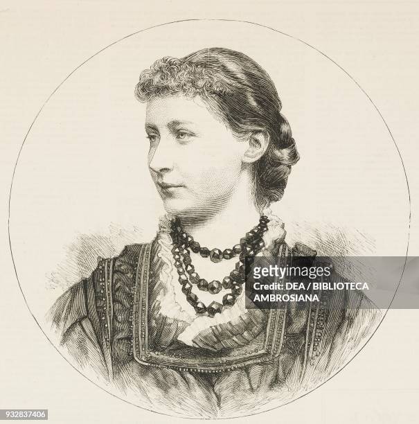 Augusta Victoria of Schleswig-Holstein , wife of Wilhelm II of Germany, illustration from the magazine The Graphic, volume XXIII, n 588, March 8,...