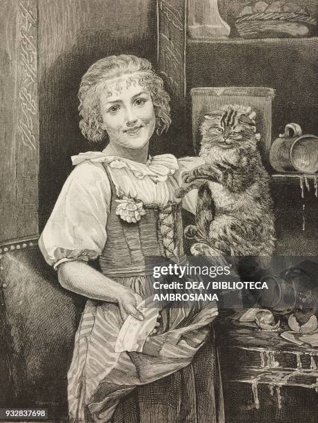 In Flagrante Delicto, Caught in the act, by Cathinca Amyot, illustration from the Supplement to the magazine The Graphic, August 13, 1881.