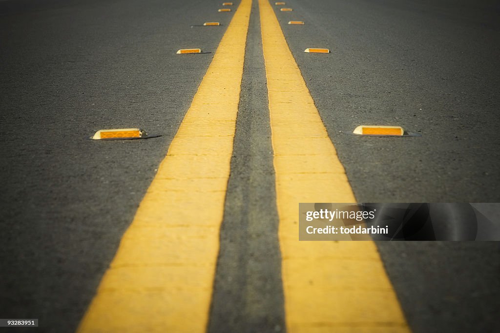 Double Yellow Line on a Road
