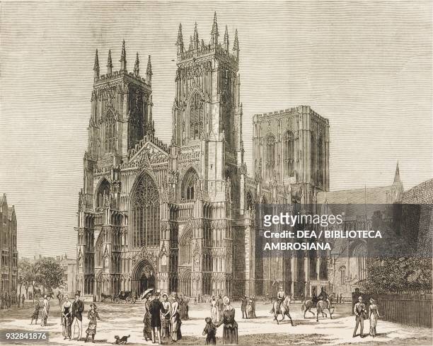 South side of York Minster, England, United Kingdom, illustration from the magazine The Graphic, volume XXIV, no 613, August 27, 1881.