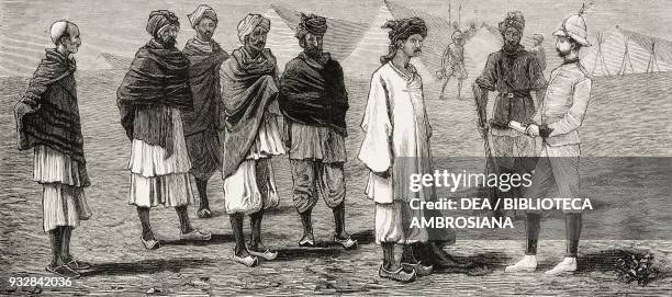 Choosing Afghan recruits for the British service, Jalalabad, Second Anglo-Afghan War, illustration from the magazine The Graphic, volume XIX, no 487,...