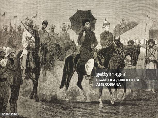 The submission of Wali Mahomes, the late Ameer's brother, Second Anglo-Afghan war, illustration from the magazine The Graphic, volume XIX, no 488,...