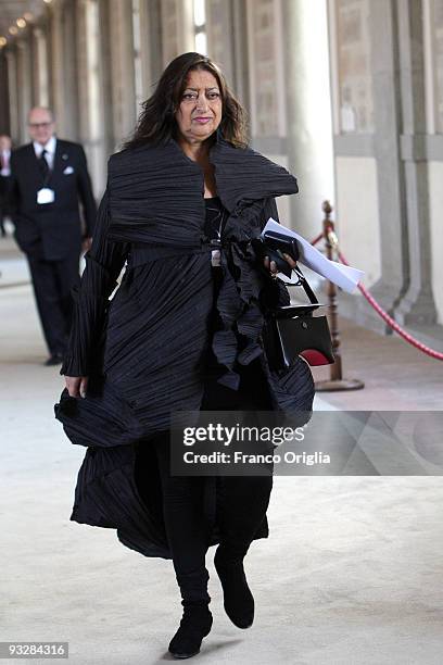 Architect Zaha Hadid attends a meeting with Pope Benedict XVI at the Sistine Chapel on November 21, 2009 in Vatican City, Vatican.